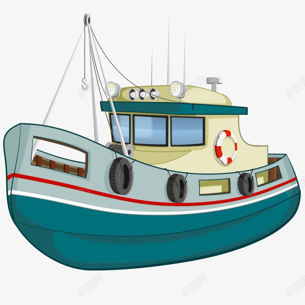 手绘蓝色的海上轮船png免抠素材_新图网 https://ixintu.com 海上 蓝色 轮船