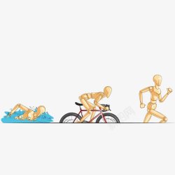 骑车跑步矢量运动的人高清图片