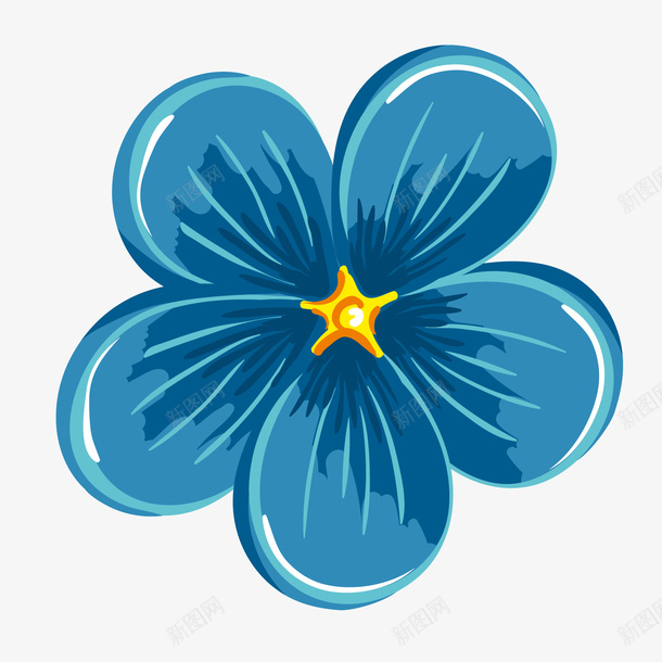 卡通蓝色的花朵矢量图ai免抠素材_新图网 https://ixintu.com 卡通 小花 彩绘 手绘 花卉 花朵 蓝色 矢量图