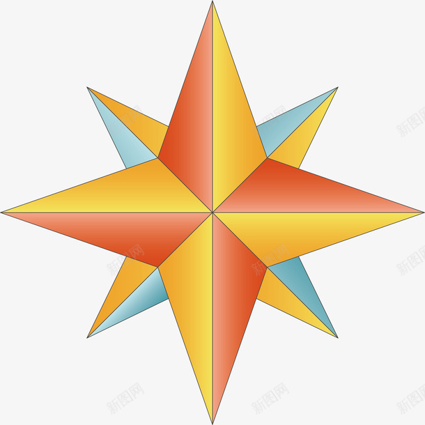 彩色星星png免抠素材_新图网 https://ixintu.com 八角星 彩色 星星 矢量装饰 装饰