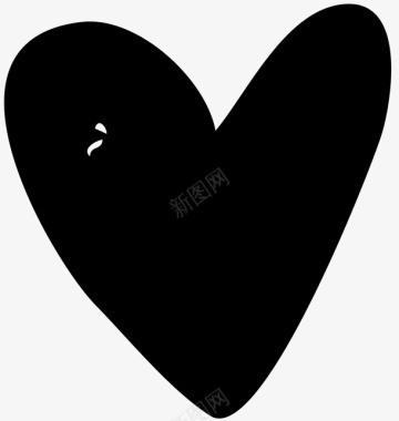 黑色的爱心图标图标