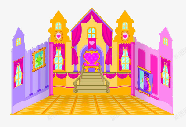 简笔画迪斯尼城堡png免抠素材_新图网 https://ixintu.com 彩色 简笔画 素材 迪斯尼城堡