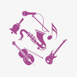 紫色时尚音乐教育乐器紫色时尚音乐教育乐器图案矢量图高清图片