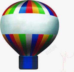扁平风格热气球8彩绘上色素材