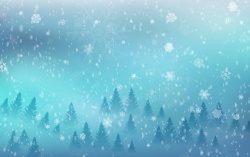 树林梦幻下雪矢量图高清图片