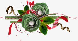 圣诞节装饰绿色花朵装饰品素材