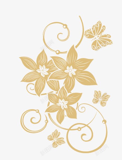 金色花纹png免抠素材_新图网 https://ixintu.com 福满 花纹 花纹底纹 花纹素材 花纹背景 金秋