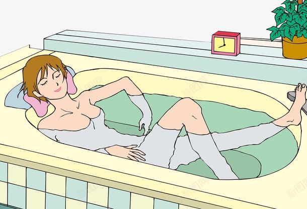 浴缸泡澡png免抠素材_新图网 https://ixintu.com 泡澡 浴室场景 浴缸 舒适