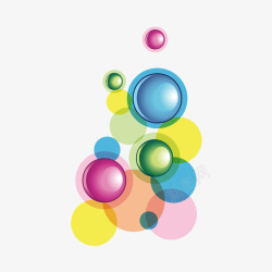 彩色科技立体圆形图案矢量图素材
