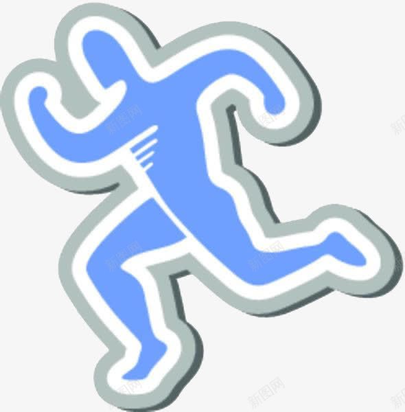 运动的人png免抠素材_新图网 https://ixintu.com 健身的 卡通 强壮的 标志 蓝色的 运动的