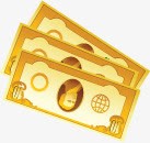 金色钞票货币装饰元素png免抠素材_新图网 https://ixintu.com 元素 装饰 货币 金色 钞票