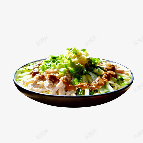 葱花榨菜鸡丝凉面食品餐饮png免抠素材_新图网 https://ixintu.com 美味 葱花榨菜拌面鸡丝凉面 面点 食品餐饮 食物 鸡丝凉面 鸡肉丝