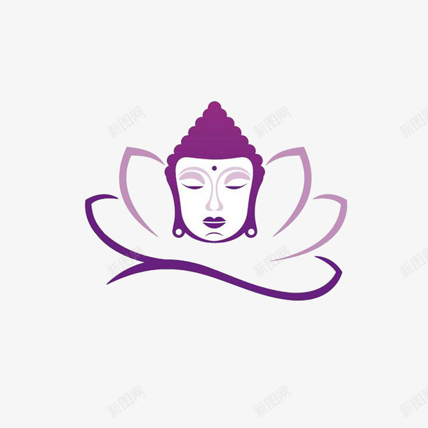 紫色佛标志png免抠素材_新图网 https://ixintu.com 佛logo 佛标志 创意 实用 简约