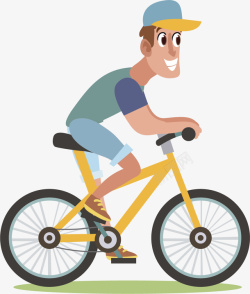 卡通骑单车运动的人矢量图素材