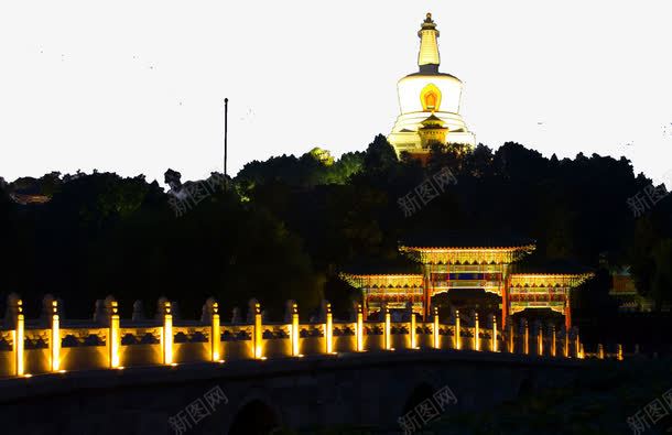 北海公园夜景png免抠素材_新图网 https://ixintu.com 名胜 旅游 景点 著名 风景