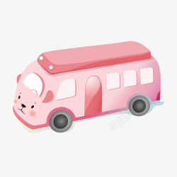 粉色公交车卡通公交车高清图片