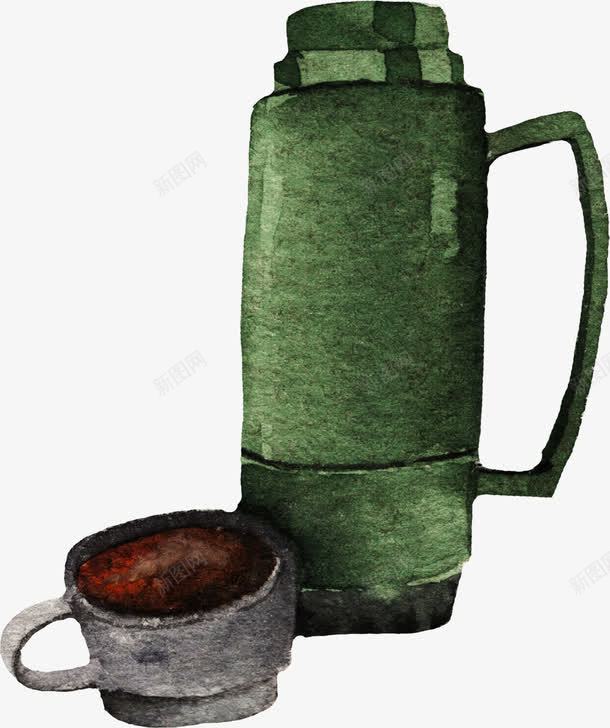 绿色的水壶png免抠素材_新图网 https://ixintu.com png图形 png装饰 手绘 水杯 热水壶 装饰