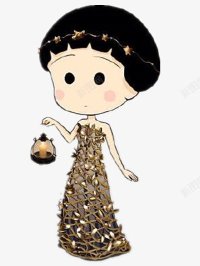 蘑菇头的小女孩png免抠素材_新图网 https://ixintu.com 人物 发型 礼服 蘑菇头尴尬 黑色