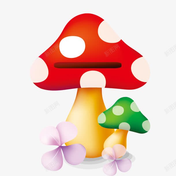 小蘑菇png免抠素材_新图网 https://ixintu.com 儿童节装饰 卡通 卡通元素 蘑菇