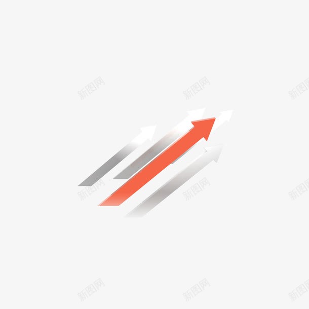 红色箭头png免抠素材_新图网 https://ixintu.com 上升 向上 指标