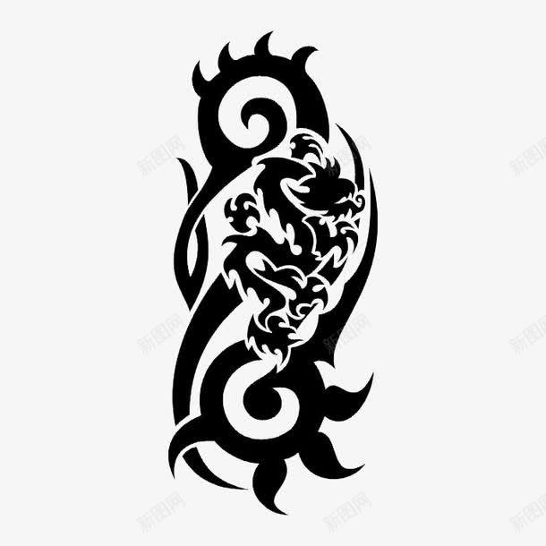 黑白图案动物纹png免抠素材_新图网 https://ixintu.com 素材库 纹身图案 黑白图案动物