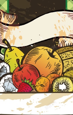 香梨海报漫画上的苹果和梨背景矢量图高清图片