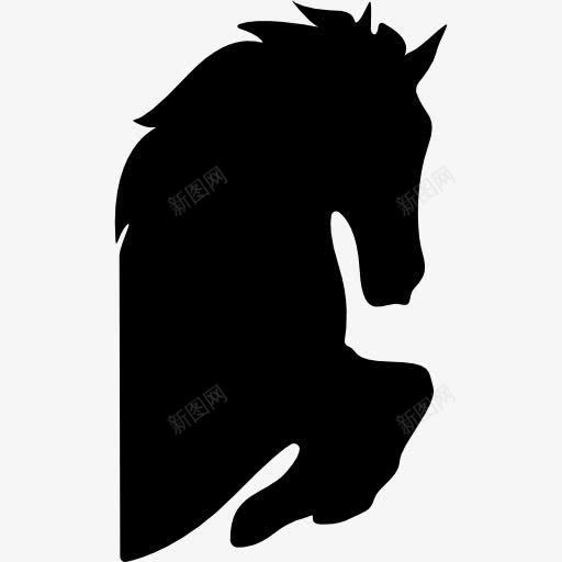 马的头和脚的轮廓了朝右图标png_新图网 https://ixintu.com 侧面看 动物 跳上马背 跳跳马 马 马的剪影