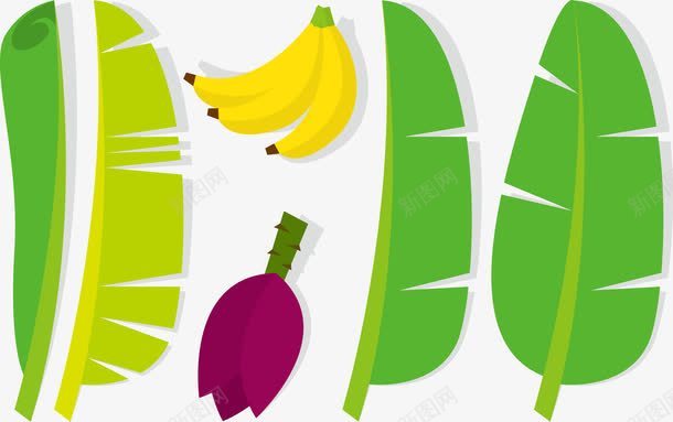 绿色蔬果png免抠素材_新图网 https://ixintu.com 健康 卡通 叶子 平面 膳食纤维