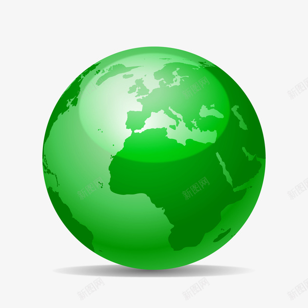圆形绿色地球png免抠素材_新图网 https://ixintu.com 卡通地球 环保装饰 绿色地球 背景装饰