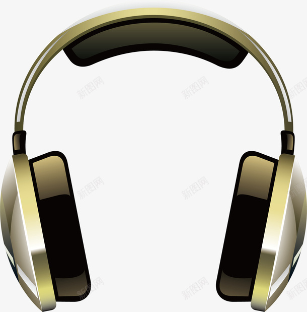 金色耳机矢量图图标ai_新图网 https://ixintu.com 录音 录音icon 录音图标 录音棚 录音设备 耳机 矢量图