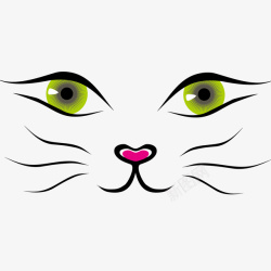 手绘紫色猫脸可爱的猫脸矢量图高清图片