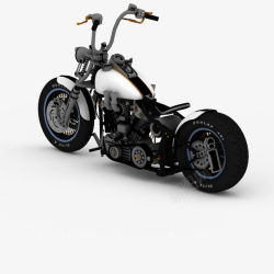 黑色两轮哈雷摩托车黑色炫酷两轮简易越野摩托高清图片