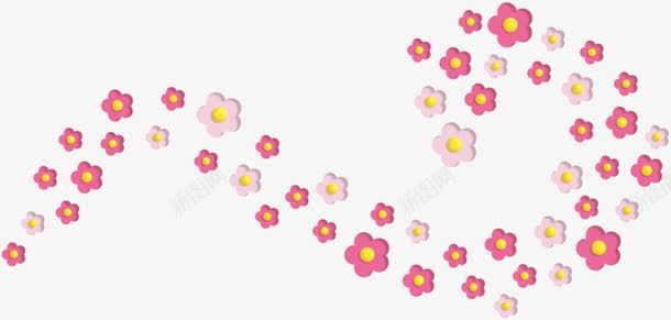 手绘红白花朵装饰png免抠素材_新图网 https://ixintu.com 手绘 花朵 花瓣 装饰