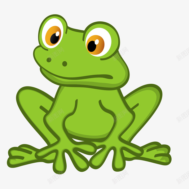卡通绿色的青蛙png免抠素材_新图网 https://ixintu.com 动物设计 卡通 可爱 手绘 绿色 青蛙