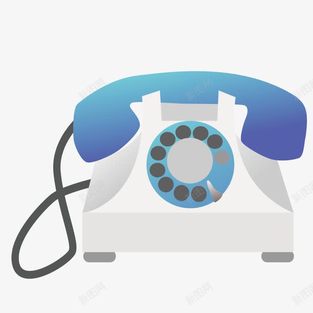 手绘的电话机png免抠素材_新图网 https://ixintu.com 古老的 座机 蓝色