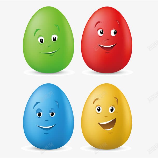卡通彩色鸡蛋png免抠素材_新图网 https://ixintu.com 卡通 彩色 矢量素材 鸡蛋