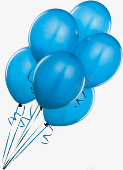 六个气球蓝色气球高清图片