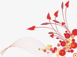 红色喜庆创意花朵花纹素材