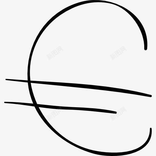 欧元勾画标志图标png_新图网 https://ixintu.com 勾勒 商业 手绘 欧元 符号 素描 货币
