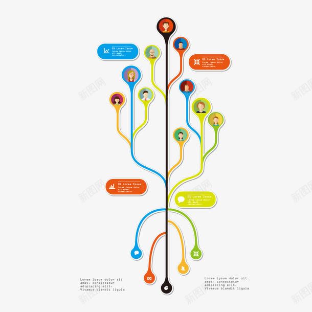 彩色树状图png免抠素材_新图网 https://ixintu.com ppt ppt大树 分支 大树结构图 层级关系 层级关系图 思考树 树形图 树状图