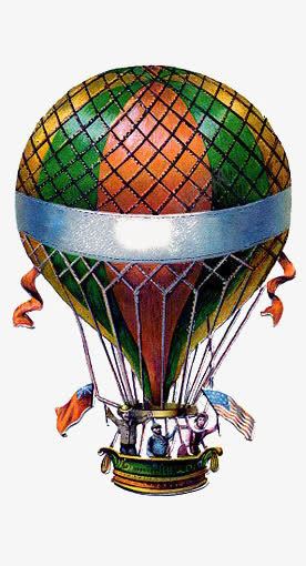 复古热气球png免抠素材_新图网 https://ixintu.com 卡通 复古 彩色 手绘 插画 热气球