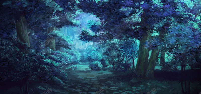 夜晚的森林jpg设计背景_新图网 https://ixintu.com 卡通 夜晚 手绘 森林 海报banner 灰色调 童趣