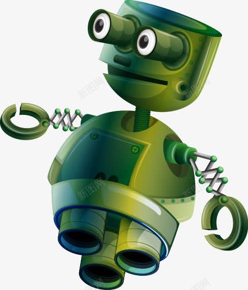 卡通机器人矢量图ai免抠素材_新图网 https://ixintu.com Q版机器人 太空机器人 绿色可爱机器人 高科技机器 矢量图