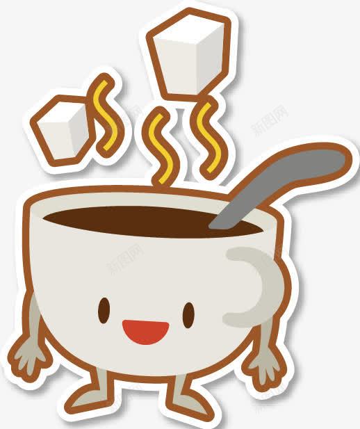 卡通快餐食物png免抠素材_新图网 https://ixintu.com 卡通 咖啡 快餐 手绘 糖块 食物 餐饮