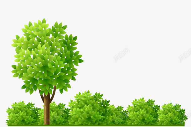 树psd免抠素材_新图网 https://ixintu.com 卡通 树 绿色 高低