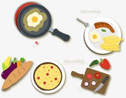 学做饭健康简易烹饪课程矢量图高清图片