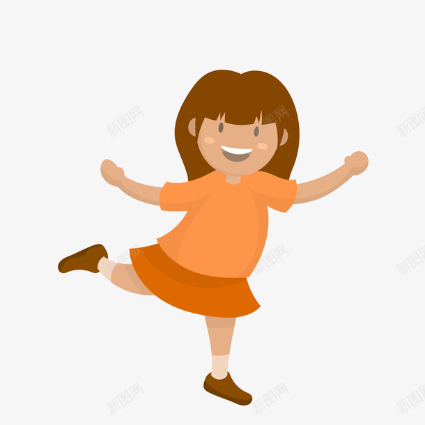 卡通跳舞小女孩png免抠素材_新图网 https://ixintu.com 卡通人物 小女孩 背景装饰 跳舞女孩