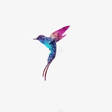蓝色的蜂鸟png免抠素材_新图网 https://ixintu.com 手绘 紫色 蓝色 蜂鸟