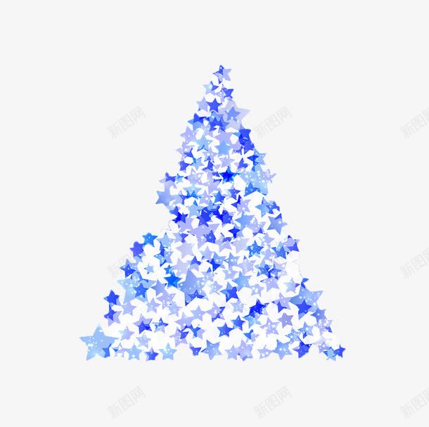 蓝色星星圣诞树png免抠素材_新图网 https://ixintu.com 唯美 圣诞树 圣诞素材 圣诞节 星星 蓝色 装饰