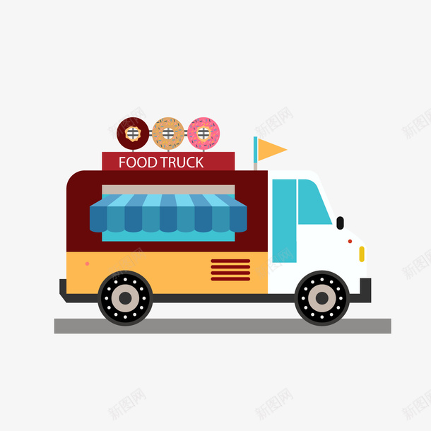 移动餐车商铺png免抠素材_新图网 https://ixintu.com 卡通餐车 移动商铺 移动餐车 背景装饰